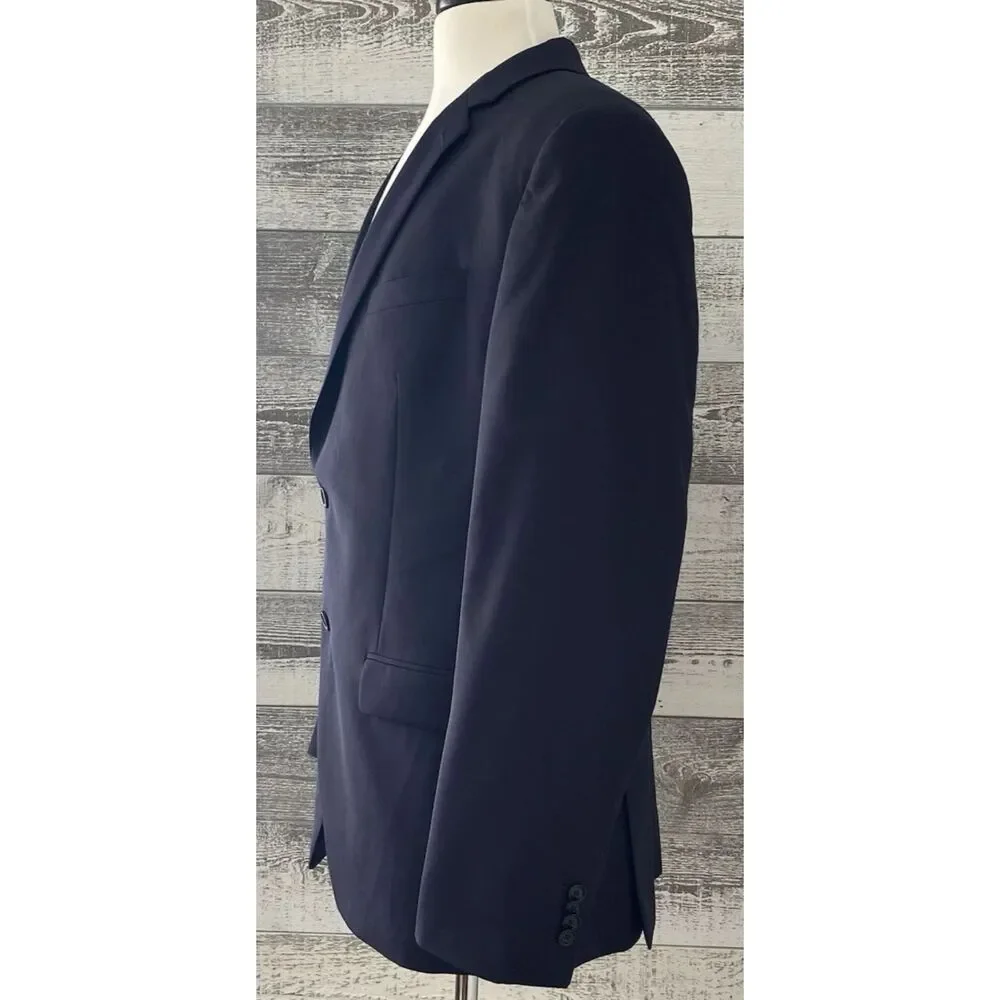 Banana Republic Navy Marzotto Slim Fit 44R Super 120s Wool Blazer Suit Jacket